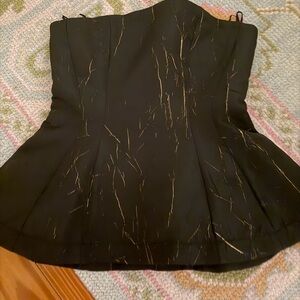 Zara Black and Gold Strapless Top size xs. NWT!